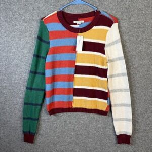 American Eagle Sweater Small Multicolor‎ Striped Colorblock Cotton Blend NWT